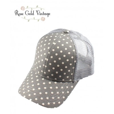 NWT Boutique CC Polka Dot Baseball Hat Cap  Grey  eb-62281161
